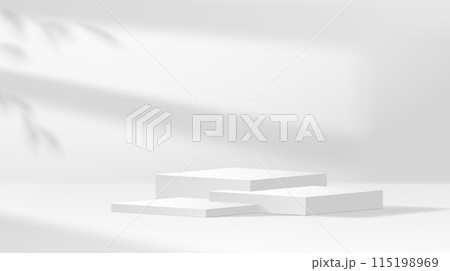 Square podium in soft shadows realistic vector illustration 115198969
