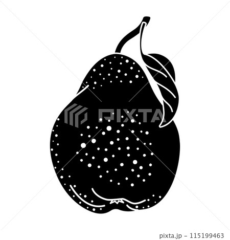 Pear silhouette icon. Minimalistic design. Isolated illustration. 115199463