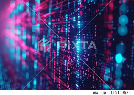 Data code binary background, digital binary data on computer screen, matrix pattern, cyberspace, bigdata banner Data code binary background, digital binary data on computer screen, matrix pattern, cyberspace, bigdata banner 115199680
