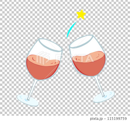乾杯するワイングラスのイラスト 乾杯するワイングラスのイラスト 115199759