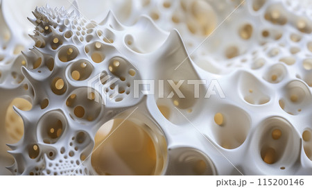 Abstract Porous White Shapes From a 3D Printer 115200146