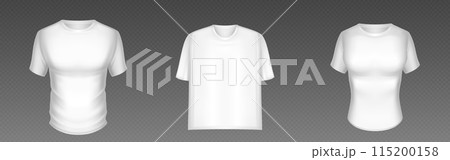 White male and female tshirt mockup. White male and female tshirt mockup. 115200158