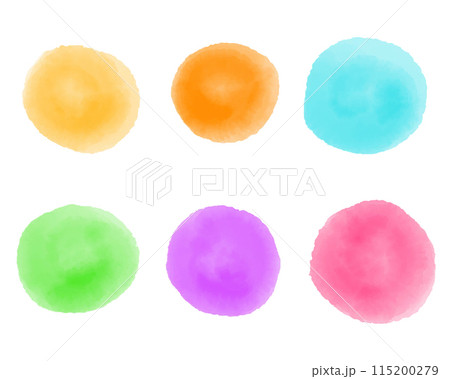 Bright colors watercolor paint stains. Vector backgrounds set. Blank elements for text design, web, print. Aquarelle color brush paint element for border. 115200279