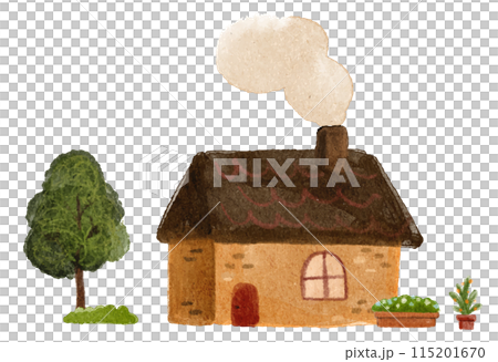 水彩繪本風格的可愛房子插圖 05 115201670