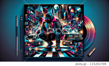 現代風HIPHOPジャケット風ポスター 115201709