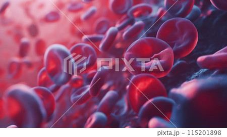 Red blood cells in vein. Generative AI 115201898