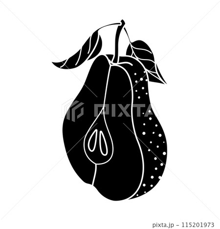 Pear silhouette icon. Minimalistic design. Isolated illustration. 115201973