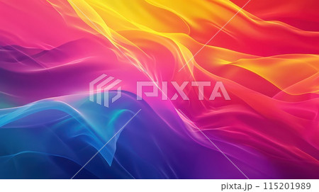 Vivid liquid glossy waves abstract background. Generative AI 115201989