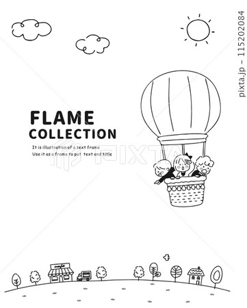 気球で空を飛ぶ子供たち 115202084
