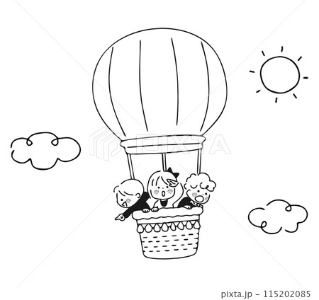 気球に乗った子供たち 115202085