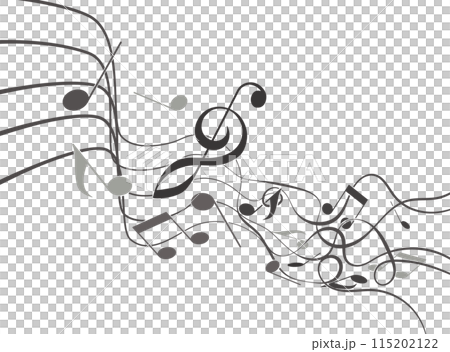 破碎的員工和音符的插圖 115202122