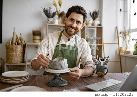 Workspace shows artistic creativity and craftsmanship. 115202125