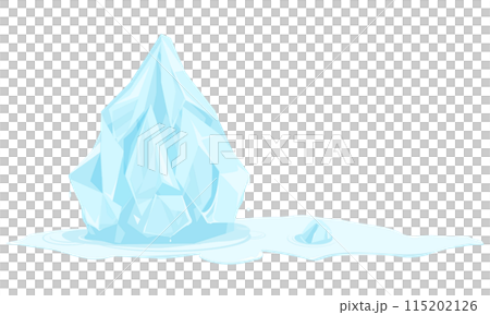 氷の塊が溶けているイラスト 115202126