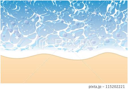 青い海の水面　浜辺 115202221