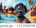 Enjoying summer with friends at the pool Enjoying summer with friends at the pool 115204098