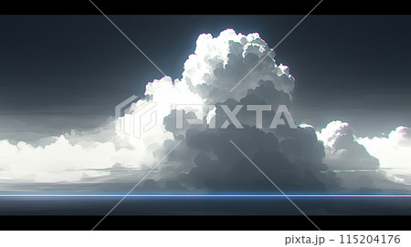 迫り来る巨大な積乱雲
