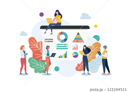 Business people meeting with chart on slide presentation 115204521