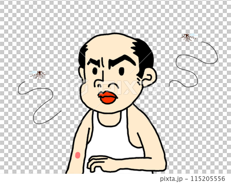 An old man being bitten by mosquitoes An old man being bitten by mosquitoes 115205556