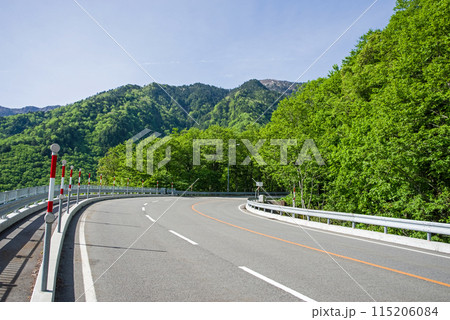 【初夏の平湯温泉】R158平湯トンネル東出口・笠見橋周辺の新緑風景 115206084