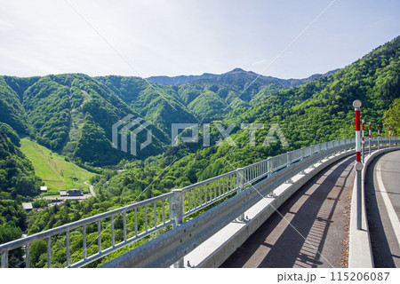 【初夏の平湯温泉】R158平湯トンネル東出口・笠見橋周辺の新緑風景 115206087