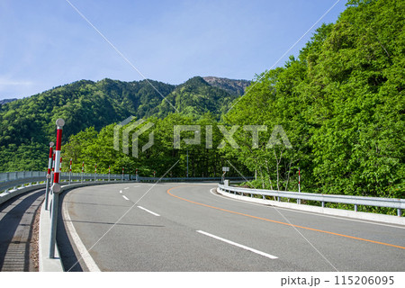 【初夏の平湯温泉】R158平湯トンネル東出口・笠見橋周辺の新緑風景 115206095
