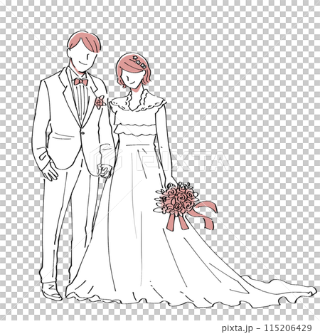 Simple transparent wedding illustration 115206429