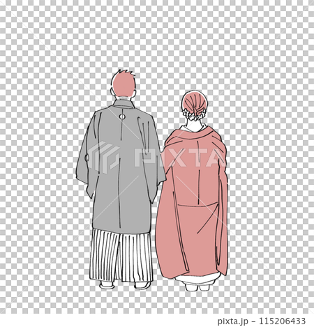婚禮和服簡單透明插畫 婚禮和服簡單透明插畫 115206433