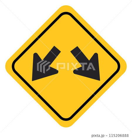 traffic sign, Cautionary pass either side traffic sign, Cautionary pass either side 115206888