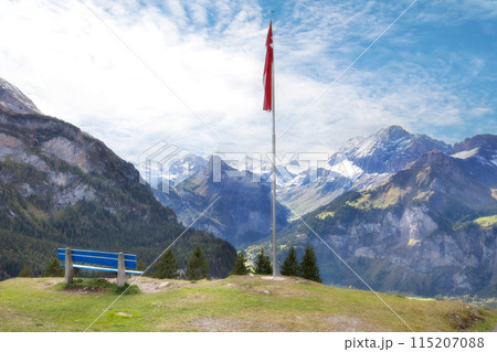 Alpine viewpoint, Swiss Alps, Switzerland 115207088