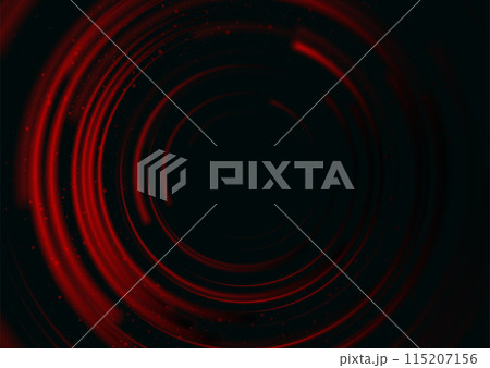 Dark red smooth circles and dots on black background 115207156