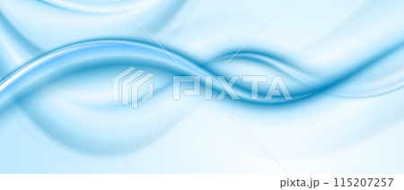 Bright blue blurred smooth waves abstract background 115207257