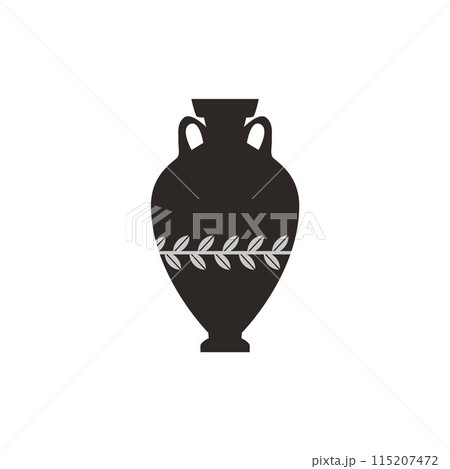 Antique vase, Greek amphora on an isolated background. Antique vase, Greek amphora on an isolated background. 115207472