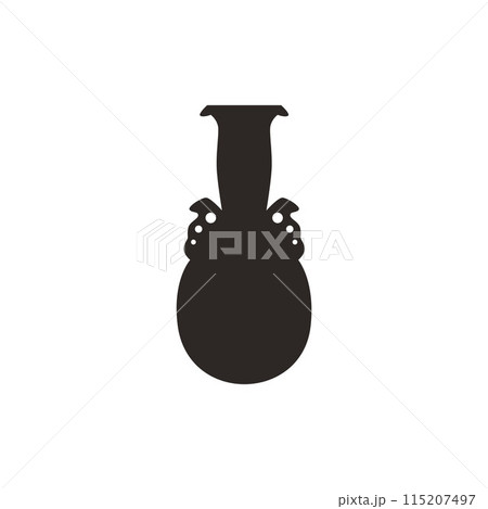 Ancient Greece amphora black silhouette vector, antique retro clay jug or vase with handles, vintage pitcher pottery Ancient Greece amphora black silhouette vector, antique retro clay jug or vase with handles, vintage pitcher pottery 115207497