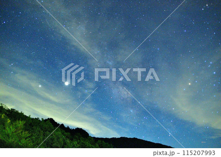 キャンプ場の夏の夜空 115207993