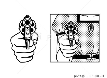 銃口を向ける女性 115208301