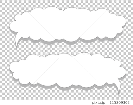 Horizontal speech bubble, fluffy cloud, shadow 115209302