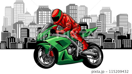 sportbike racer riding fast vector illustration design sportbike racer riding fast vector illustration design 115209432