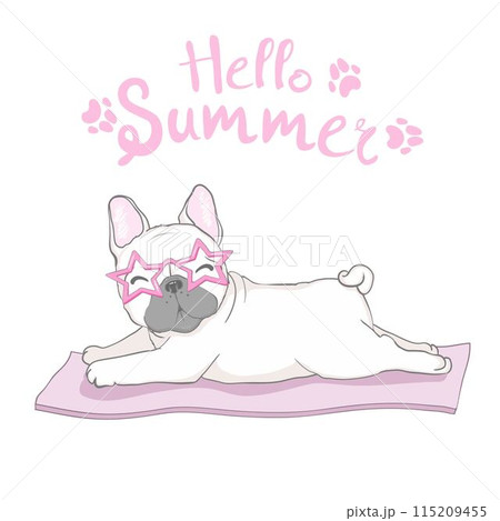 French bulldog head isolated on white background. Vector illustration French bulldog head isolated on white background. Vector illustration 115209455