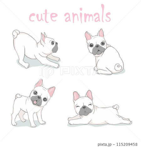 dog vector french bulldog logo icon cartoon character illustration symbol white 115209458