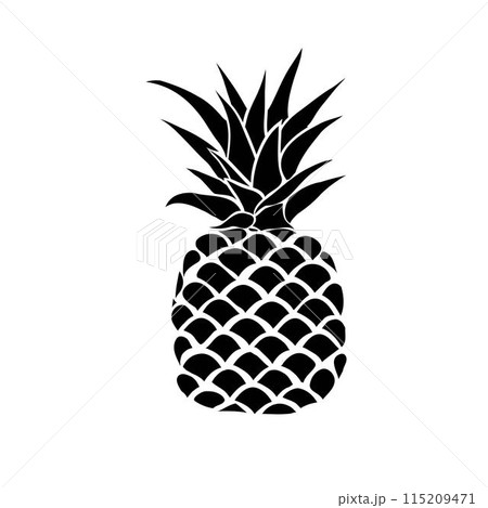 Pineapple with leaf icon. Tropical fruit isolated on white background. Symbol of food, sweet, exotic and summer, vitamin, healthy. Nature logo. Flat concept. Design element Vector illustration Pineapple with leaf icon. Tropical fruit isolated on white background. Symbol of food, sweet, exotic and summer, vitamin, healthy. Nature logo. Flat concept. Design element Vector illustration 115209471
