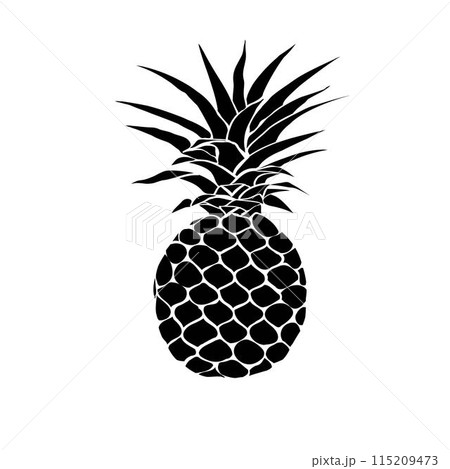 Pineapple with leaf icon. Tropical fruit isolated on white background. Symbol of food, sweet, exotic and summer, vitamin, healthy. Nature logo. Flat concept. Design element Vector illustration Pineapple with leaf icon. Tropical fruit isolated on white background. Symbol of food, sweet, exotic and summer, vitamin, healthy. Nature logo. Flat concept. Design element Vector illustration 115209473