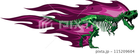 colored Tyrannosaurus skeleton image vector illustration design 115209604