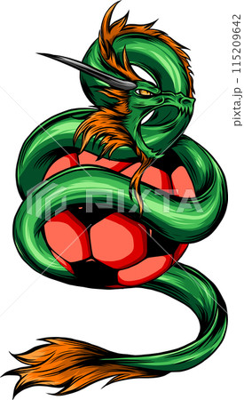 draw of colored dragon vector illustration design 115209642