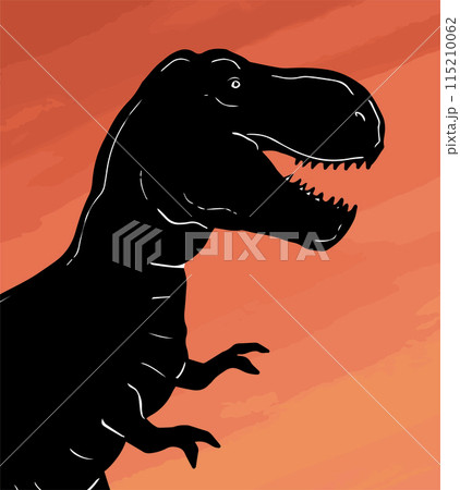 Dinosaur tyrannosaurus black silhouette 115210062