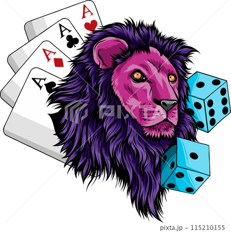 Lion head colorful hand draw vector illustration Lion head colorful hand draw vector illustration 115210155