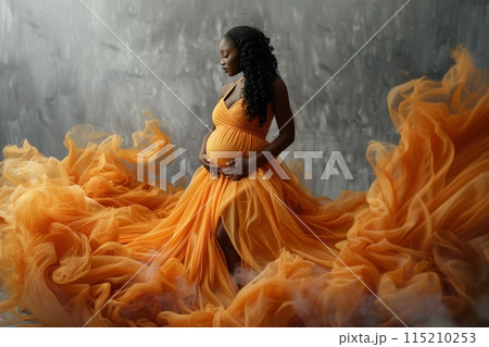 Vibrant Expectation: Artistic Portrayal of Pregnancy 115210253