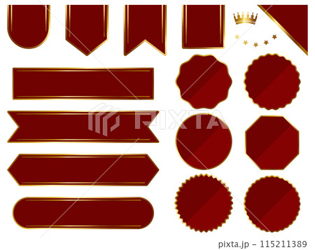 高級感のあるフレーム15種セット レッド&ゴールド 高級感のあるフレーム15種セット レッド&ゴールド 115211389