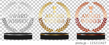 A luxurious laurel wreath emblem and lined base A luxurious laurel wreath emblem and lined base 115211427