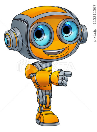 Robot Mascot Cartoon Cute Fun Alien Character Man Robot Mascot Cartoon Cute Fun Alien Character Man 115211567