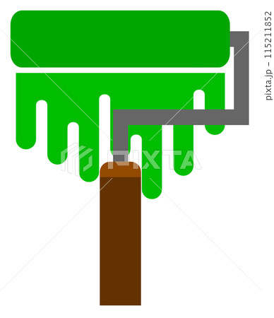 ローラーで塗料を塗ってペイントするイラスト 115211852